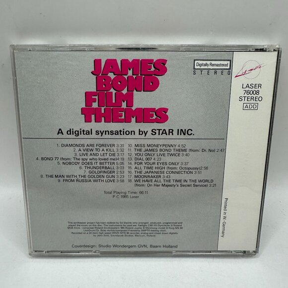 James Bond Film Themes CD By Star Inc. Digitally Remastered Stereo - Picture 2 of 3